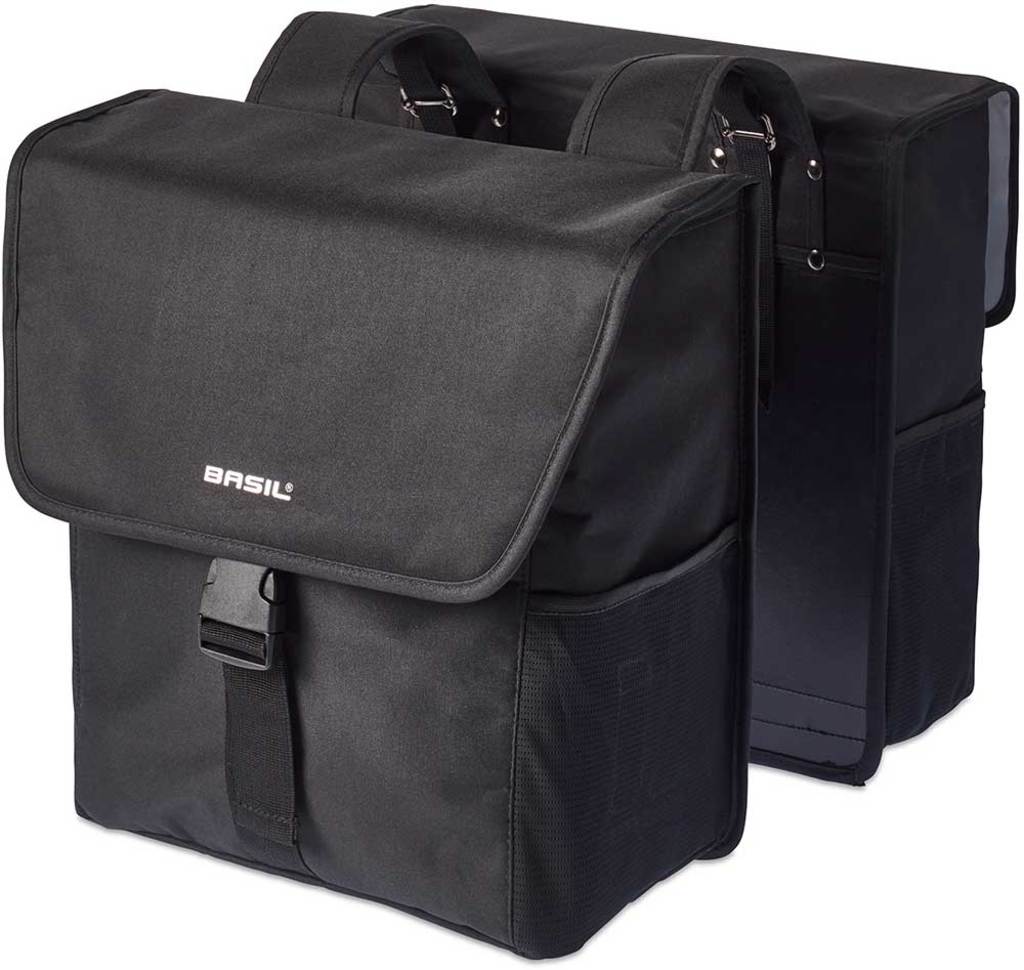 Dubbele-Fietstas-Basil-Go-Solid-Black-32-Liter Dubbele-Fietstas-Basil-Go-Solid-Black-32-Liter